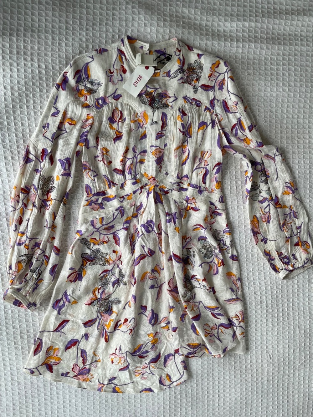 NWT Zadig & Voltaire Rivage Jac Cut Flowers Silk-Blend Dress - Size L